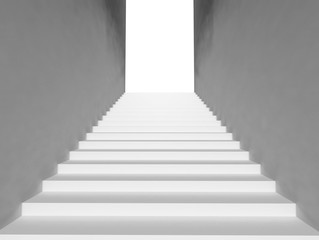 Fototapeta premium White staircase isolated on white background