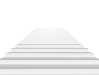 White staircase isolated on white background