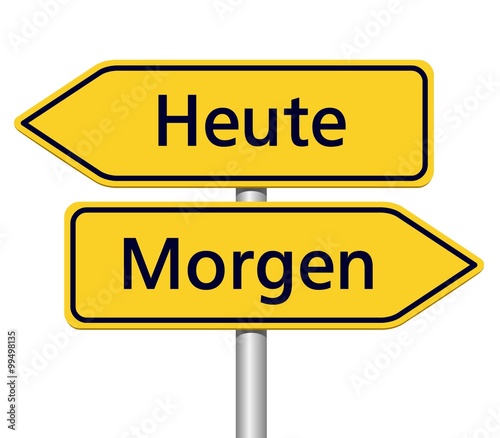 Wegweiser Heute. Morgen. Stockfotos und lizenzfreie Wegweiser Heute. Morgen. Stockfotos und lizenzfreie
