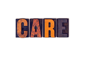 Care Concept Isolated Letterpress Type
