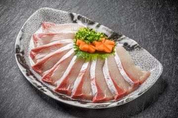 Deurstickers 寒ぶりの刺身　Gourmet of sashimi Japan of the yellowtail © norikko