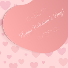Holiday pink big Heart Banner with Text