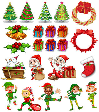 Christmas theme with Santa and ornaments