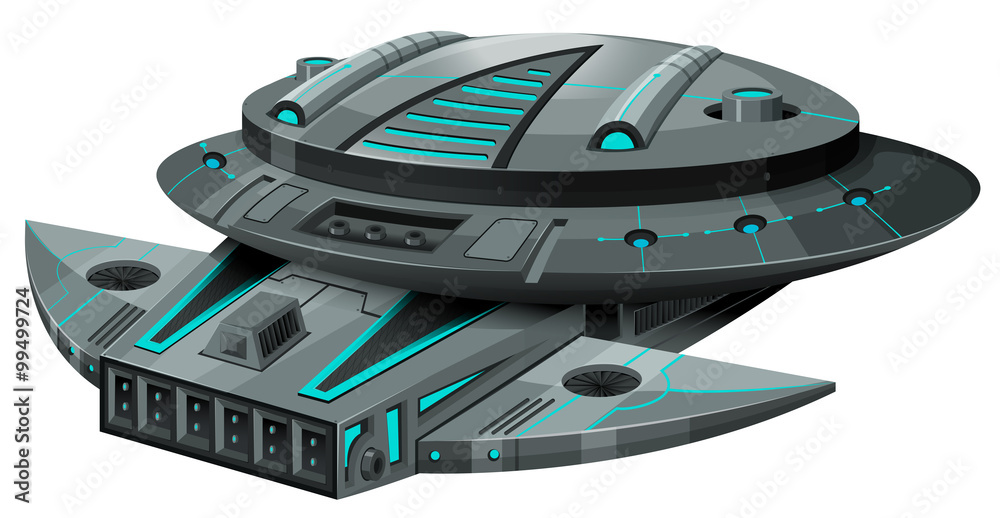 Canvas Prints black spaceship on white background