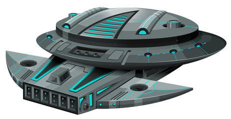 Black spaceship on white background © GraphicsRF