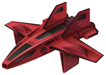 Red spaceship with wings © GraphicsRF