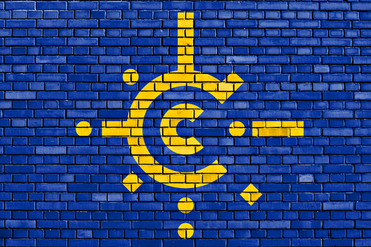 flag of CEFTA painted on brick wall