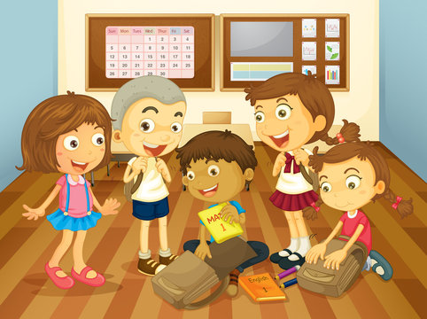 Children learning in the classroom