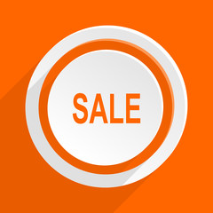 sale orange flat vector icon