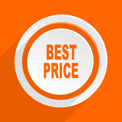 best price orange flat vector icon