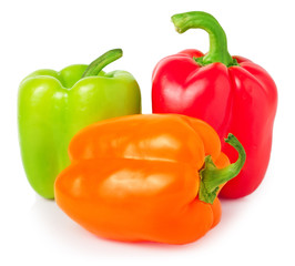 Sweet bell pepper isolated on white background cutout