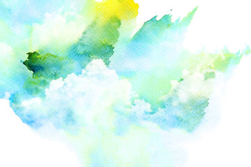 Watercolor illustration of cloud. - obrazy, fototapety, plakaty