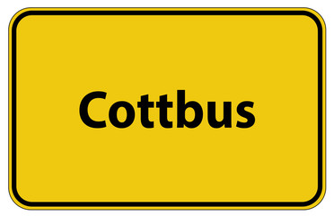 Ortstafel Cottbus in Deutschland