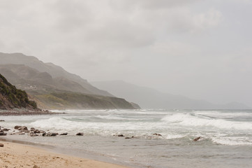 Alghero, Stadt, Küste, Strand, la speranza, Badeferien, Wassersport, Sandstrand, Mittelmeer, Korallenküste, Unwetter, Wellengang, Sommer, Insel, Sardinien, Italien