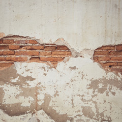 Vintage tone of background texture from brick wall with cracked