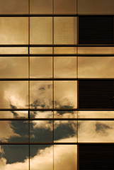 Golden Building Afternoon Reflection