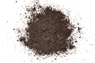 Pile of composition of the iron powder and vermiculite Isolated