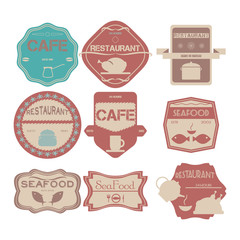 Set retro vintage badges, ribbons and labels hipster