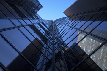 Fototapeta na wymiar Bottom view of palace windows in Manhattan - New York