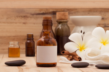 Natural Spa Aromatherapy and Natural Spa theme on wooden backgro