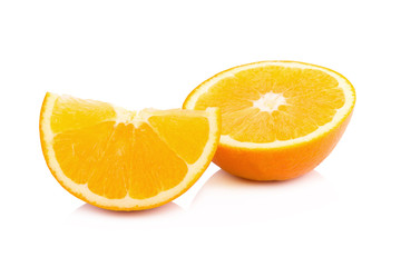 Ripe orange isolated on white background