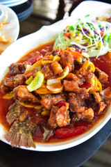 Fried fish with chili