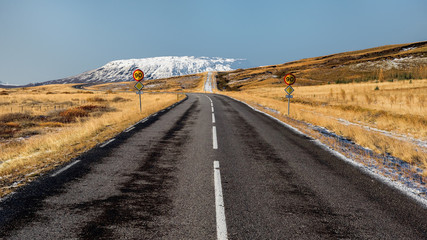 Beautiful ladnscape of highway at Iceland