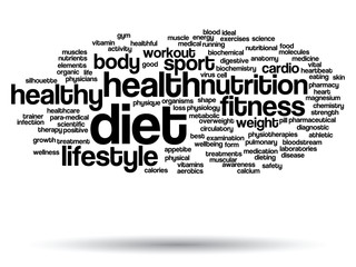 Vector conceptual health word cloud isolated
