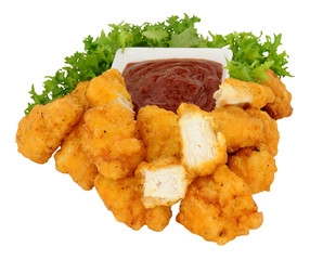 Chicken Nugget Bites And Tomato Sauce