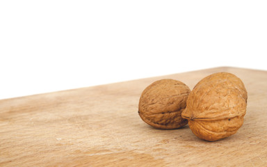 walnuts on a white background