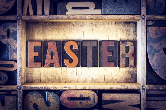 Easter Concept Letterpress Type