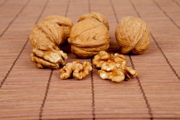 walnuts on a white background