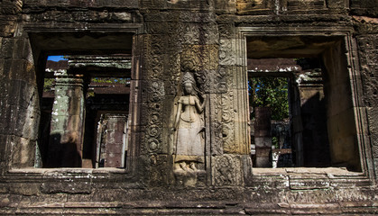 Fototapeta premium Bas-relief of Apsara dancing