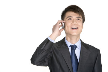 Young businessman using a mobile phone