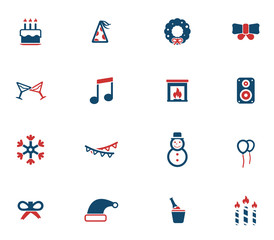 Fototapeta premium New year simply icons