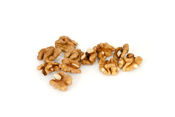 walnuts on a white background
