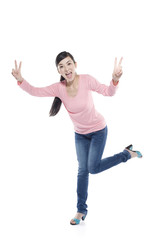 Woman Standing On One Leg