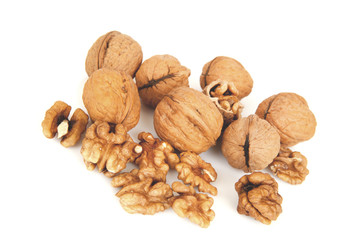 walnuts on a white background