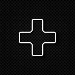 Medical cross on black background.