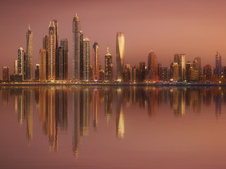 Obraz premium The beauty panorama of Dubai marina. UAE