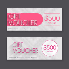 Gift voucher template with colorful pattern, Gift certificate. B