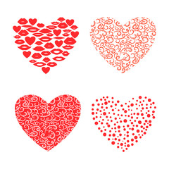 Hearts set. Collection of vector symbols suitable for valentine or wedding design.