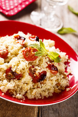 Couscous salad with tomatoes and herbs