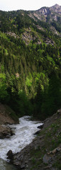 Fototapeta na wymiar Georgia mountains and river in summer time