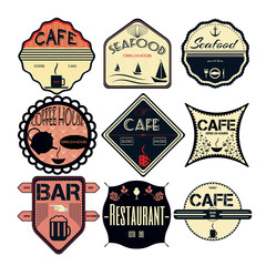 Set retro vintage badges, ribbons and labels hipster