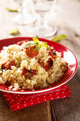 Couscous salad with tomatoes and herbs