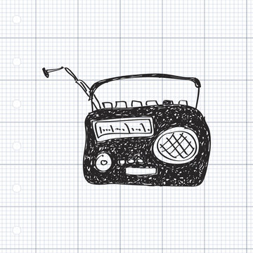 Simple doodle of a radio