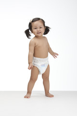 Studio shot of a happy baby girl