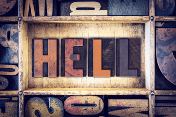 Hell Concept Letterpress Type