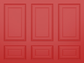 classic red wall ,3d render 